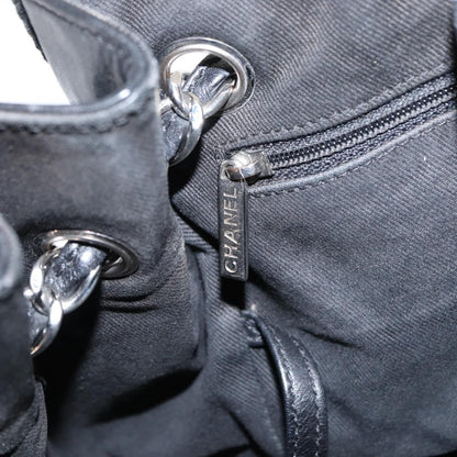 Chanel Vintage CC Charm Tote Chevron Canvas, BLACK, CANVAS, Tote bag