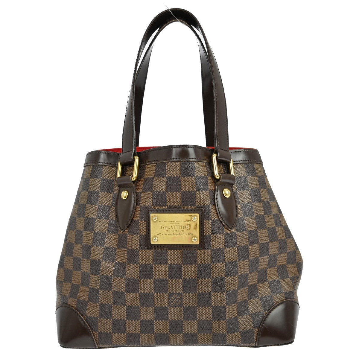 Louis Vuitton Hampstead Handbag Damier, Brown, Canvas, Handbag