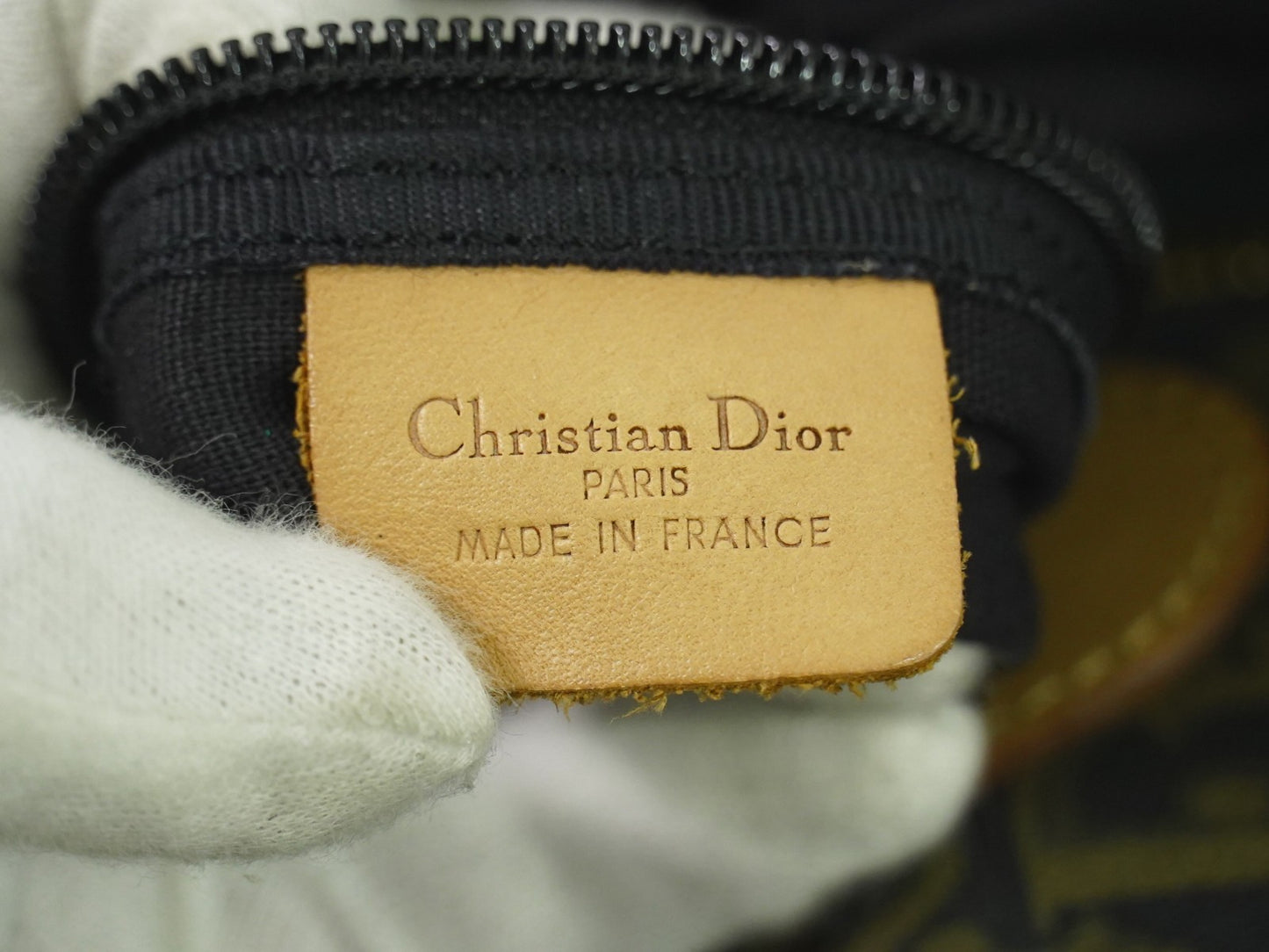 Christian Dior Vintage Trotter Boston Bag Canvas, NAVY, CANVAS, Travel bag