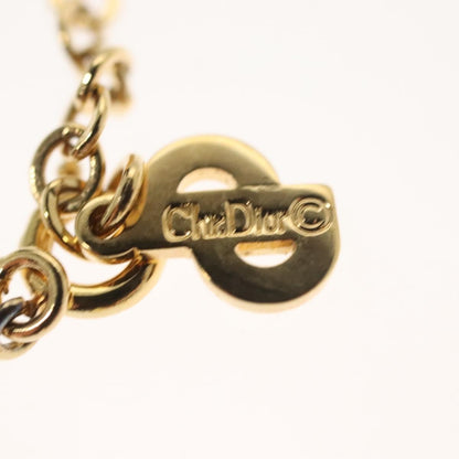 Christian Dior CD Pendant Necklace Metal and Crystals, GOLD, METAL, Necklace