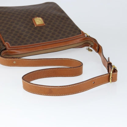 Celine Macadam Shoulder Bag PVC Leather, BROWN, CANVAS, Shoulder bag