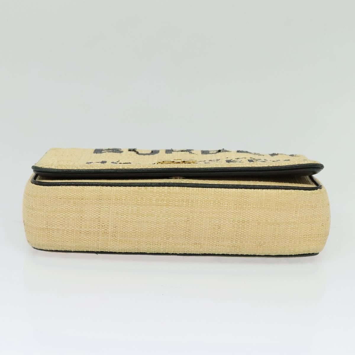 Burberry Lola Shoulder Bag Printed Raffia, BEIGE, WOOD, Shoulder bag