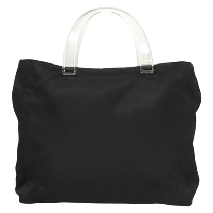 Prada Logo Flat Tote Bag. Nylon Tessuto, BLACK, NYLON, Handbag