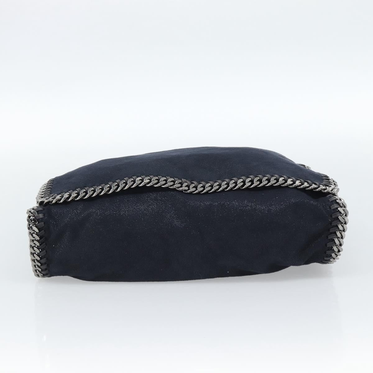 Stella McCartney Falabella Fold Over Flap Crossbody Bag Shaggy Deer, Navy, Synthetic, Shoulder Bag