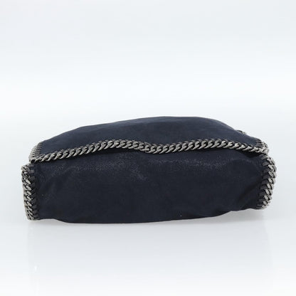 Stella McCartney Falabella Fold Over Flap Crossbody Bag Shaggy Deer, Navy, Synthetic, Shoulder Bag