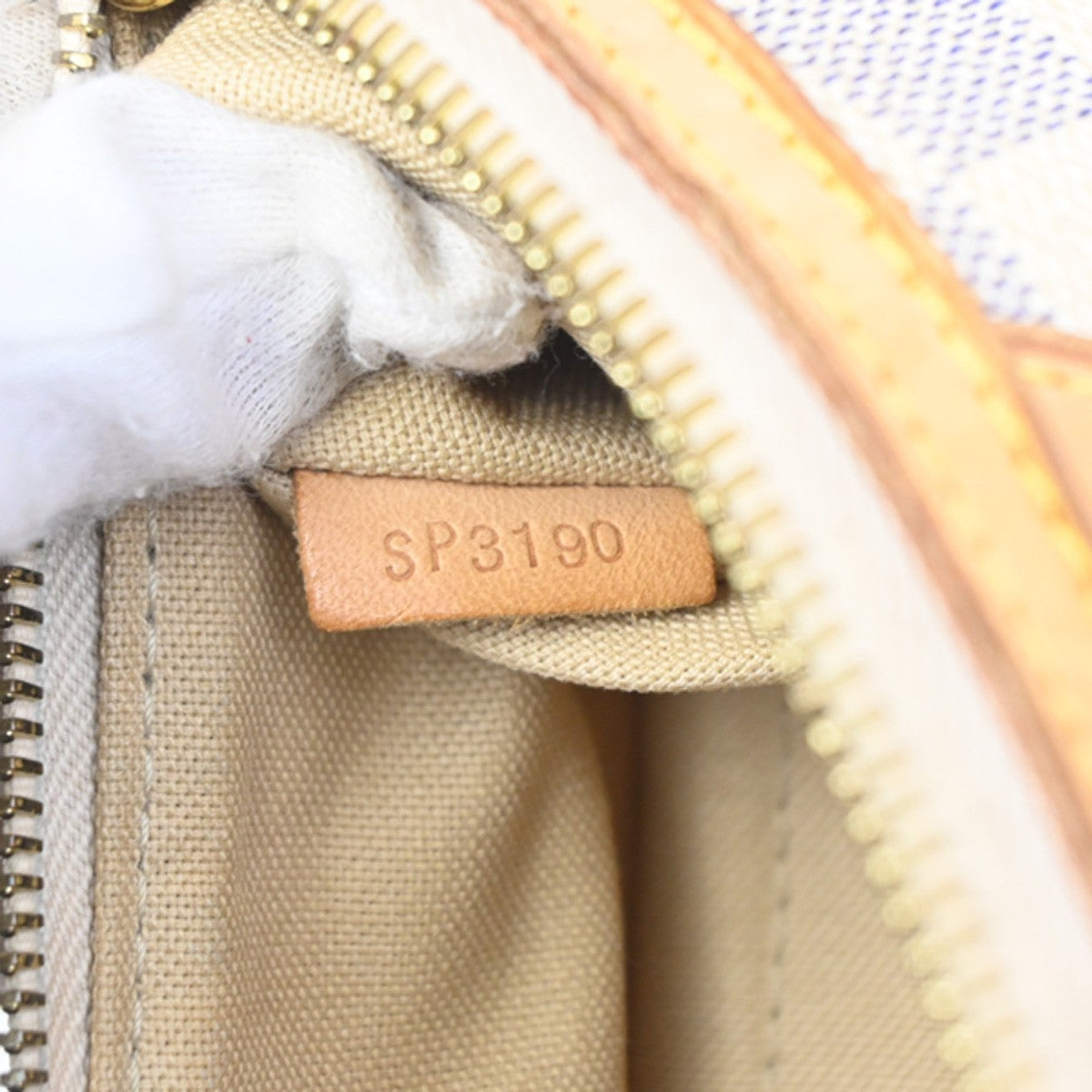 Louis Vuitton Siracusa Handbag Damier, WHITE, CANVAS, Shoulder bag