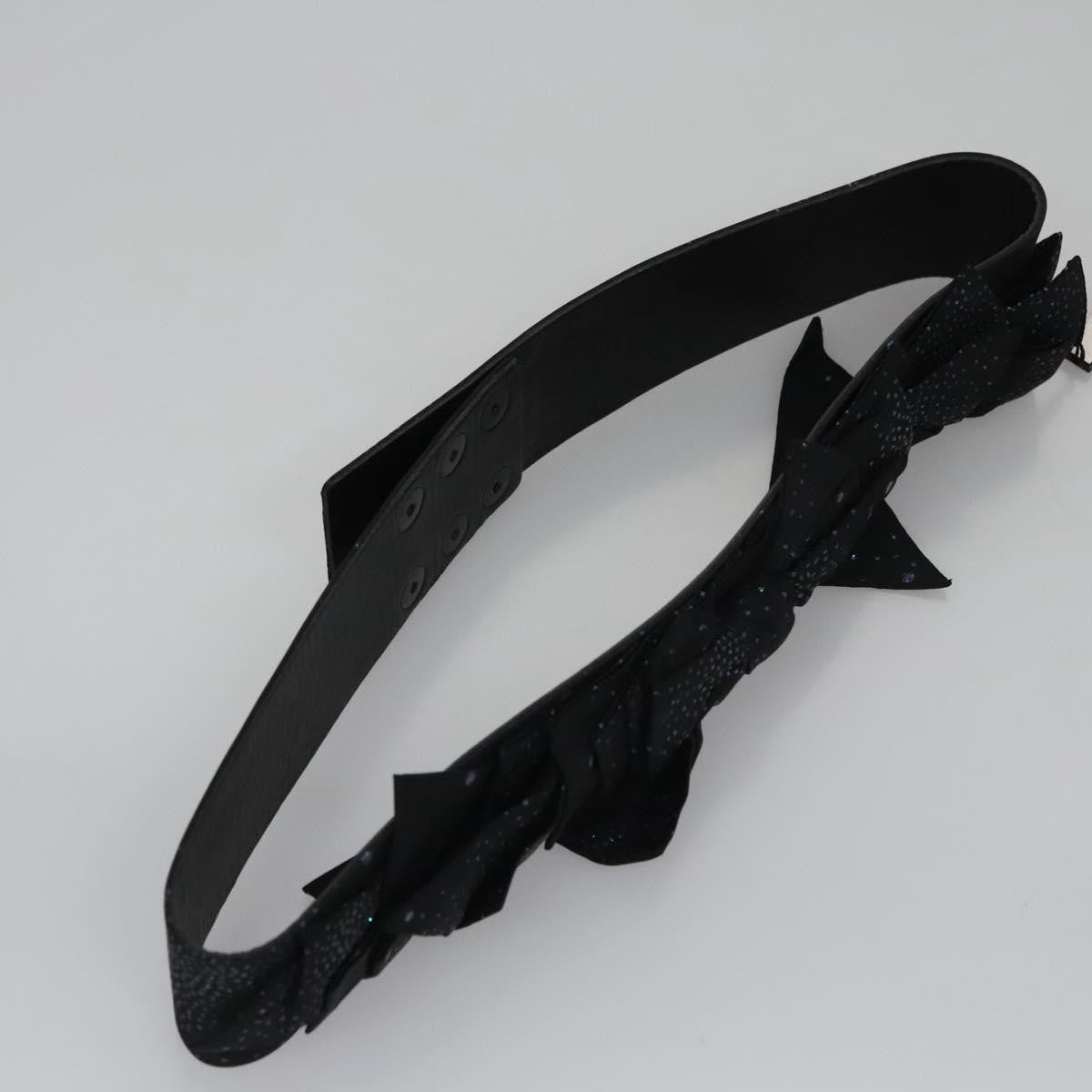 Chanel Vintage bow belt Leather, BLACK, LEATHER, Belts