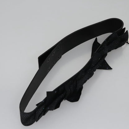 Chanel Vintage bow belt Leather, BLACK, LEATHER, Belts