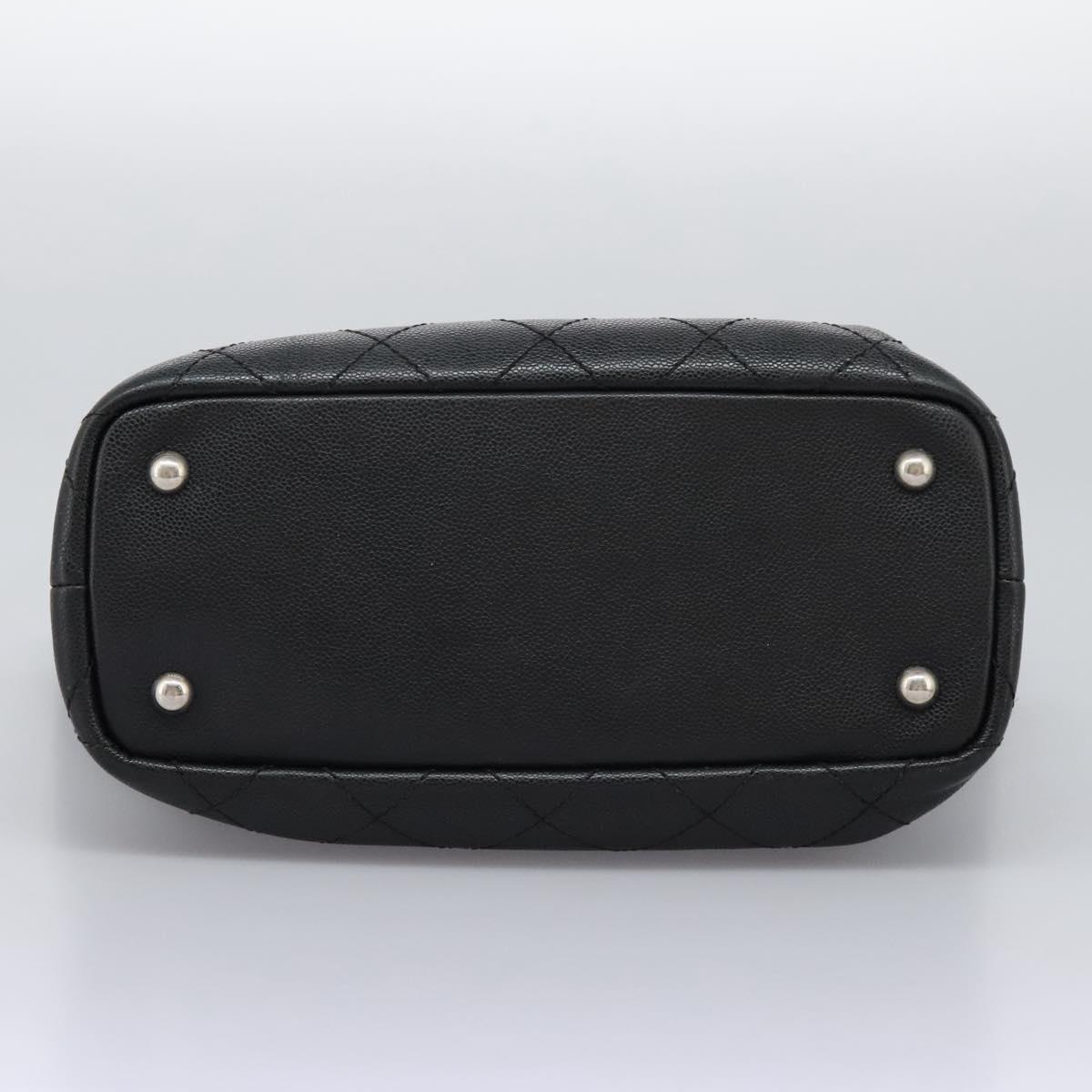 Chanel Fever Tote Quilted Caviar, BLACK, LEATHER, Tote bag