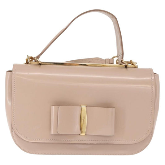 Salvatore Ferragamo Vala Handbag Leather, BEIGE, LEATHER, Handbag