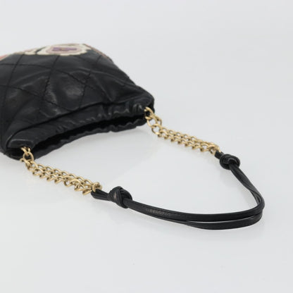 Chanel Chain Tote Leather, Black, Leather, Shoulder Bag