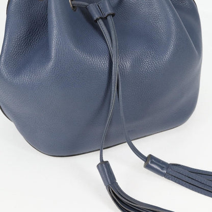 Gucci Miss Bamboo Bucket Bag Leather, BLUE, LEATHER, Handbag