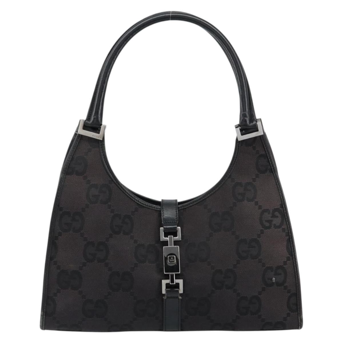 Gucci Vintage Jackie Handbag Canvas, BLACK, CANVAS, Handbag