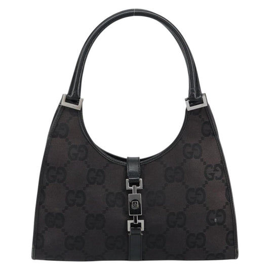 Gucci Vintage Jackie Handbag Canvas, BLACK, CANVAS, Handbag