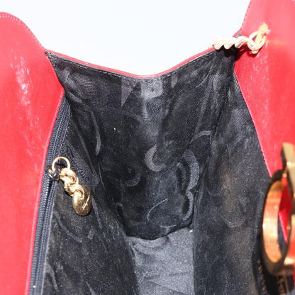 Salvatore Ferragamo Vintage Gancini Chain Shoulder Bag Leather, RED, LEATHER, Shoulder bag