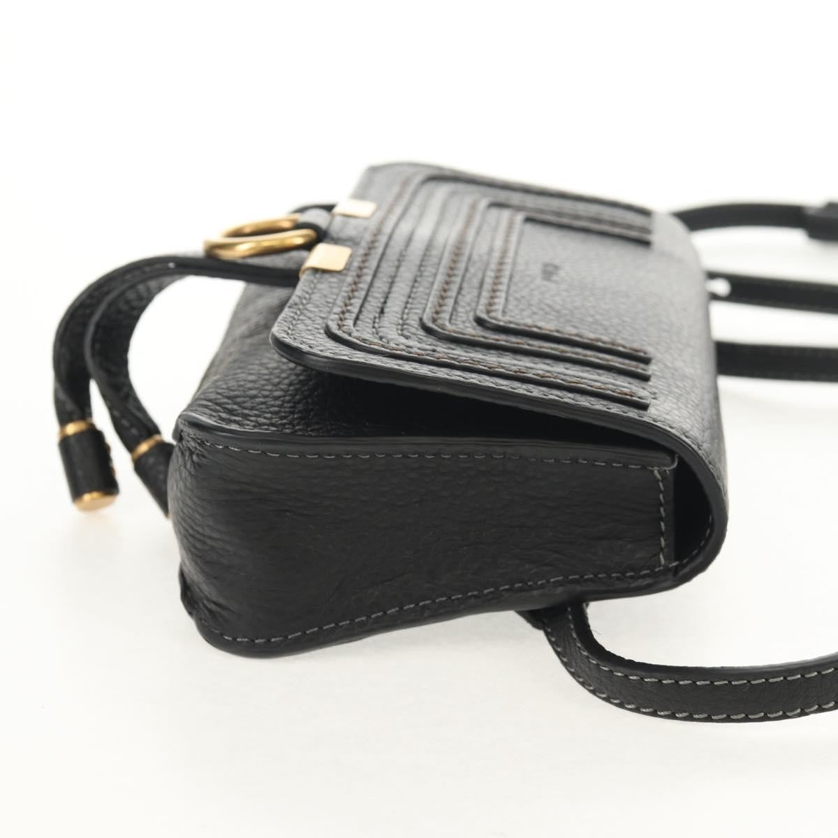 Chloe Marcie Belt Bag Leather, BLACK, LEATHER, Shoulder bag