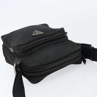 Prada Front Pocket Messenger Bag Tessuto, BLACK, NYLON, Shoulder bag