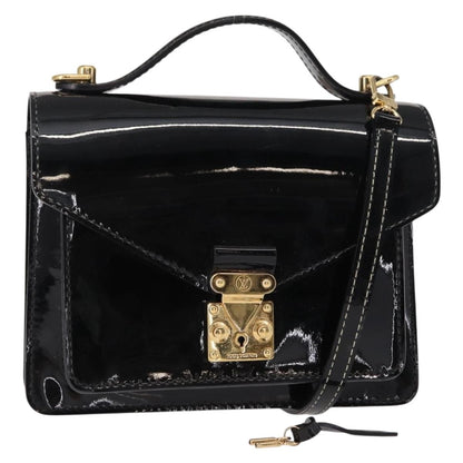Louis Vuitton Monceau Handbag Vernis, BLACK, PATENT_LEATHER, Handbag