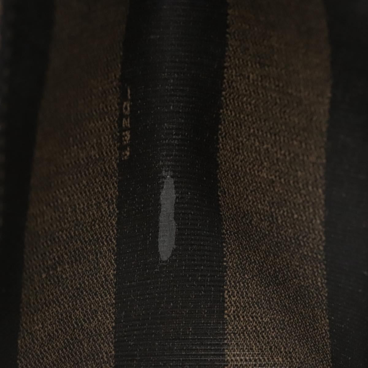 Fendi Vintage Logo Stamp Tote Pequin Coated Canvas, BROWN, CANVAS, Tote bag