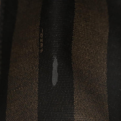 Fendi Vintage Logo Stamp Tote Pequin Coated Canvas, BROWN, CANVAS, Tote bag
