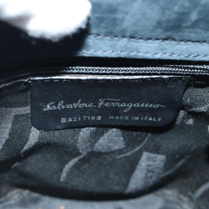 Salvatore Ferragamo Vara Bow Top Handle Bucket Bag Suede, NAVY, SUEDE, Handbag