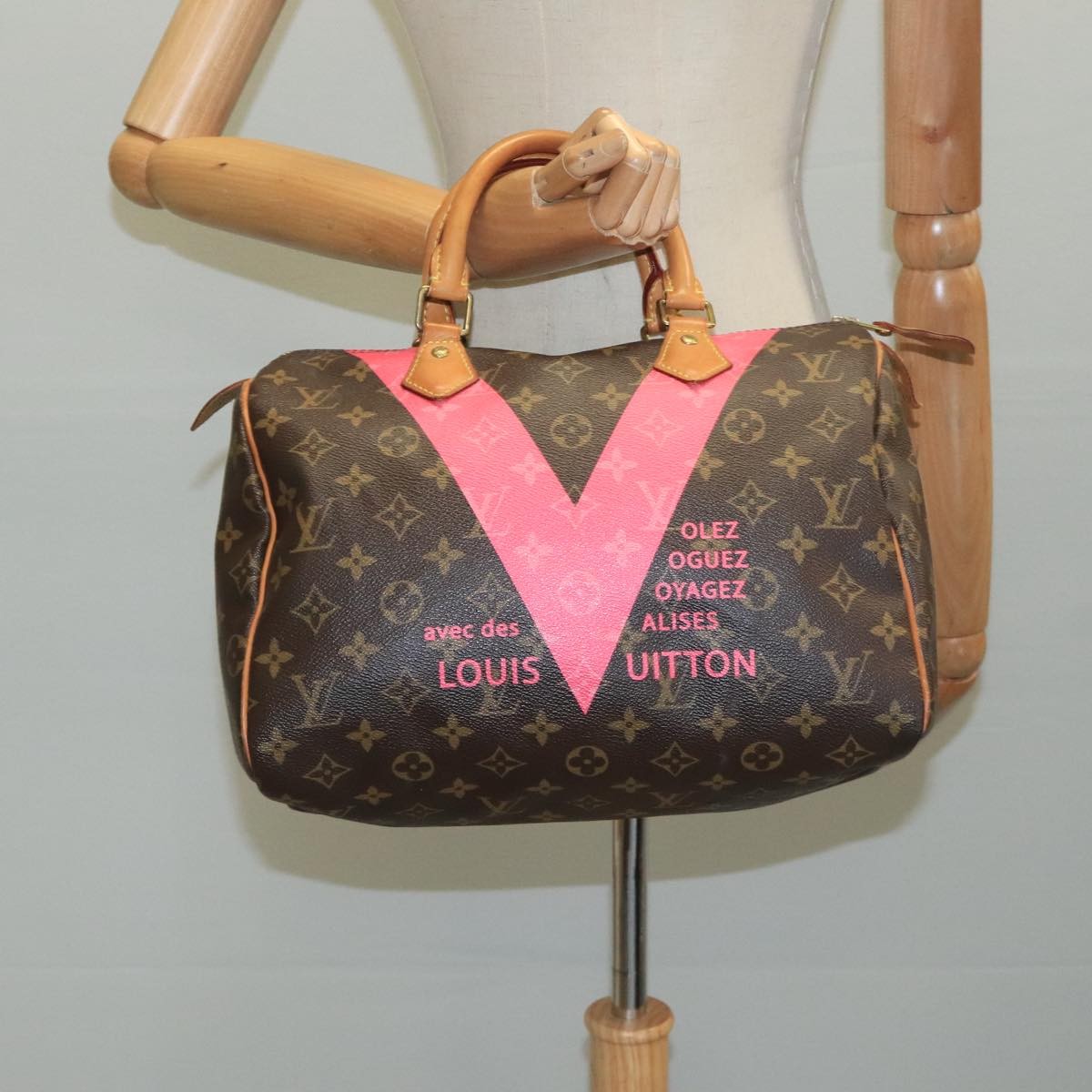 Louis Vuitton Speedy Handbag Limited Edition V Monogram Canvas, BROWN, CANVAS, Handbag