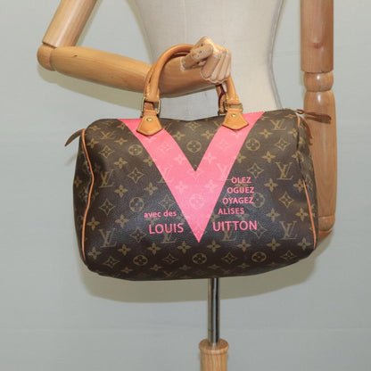 Louis Vuitton Speedy Handbag Limited Edition V Monogram Canvas, BROWN, CANVAS, Handbag
