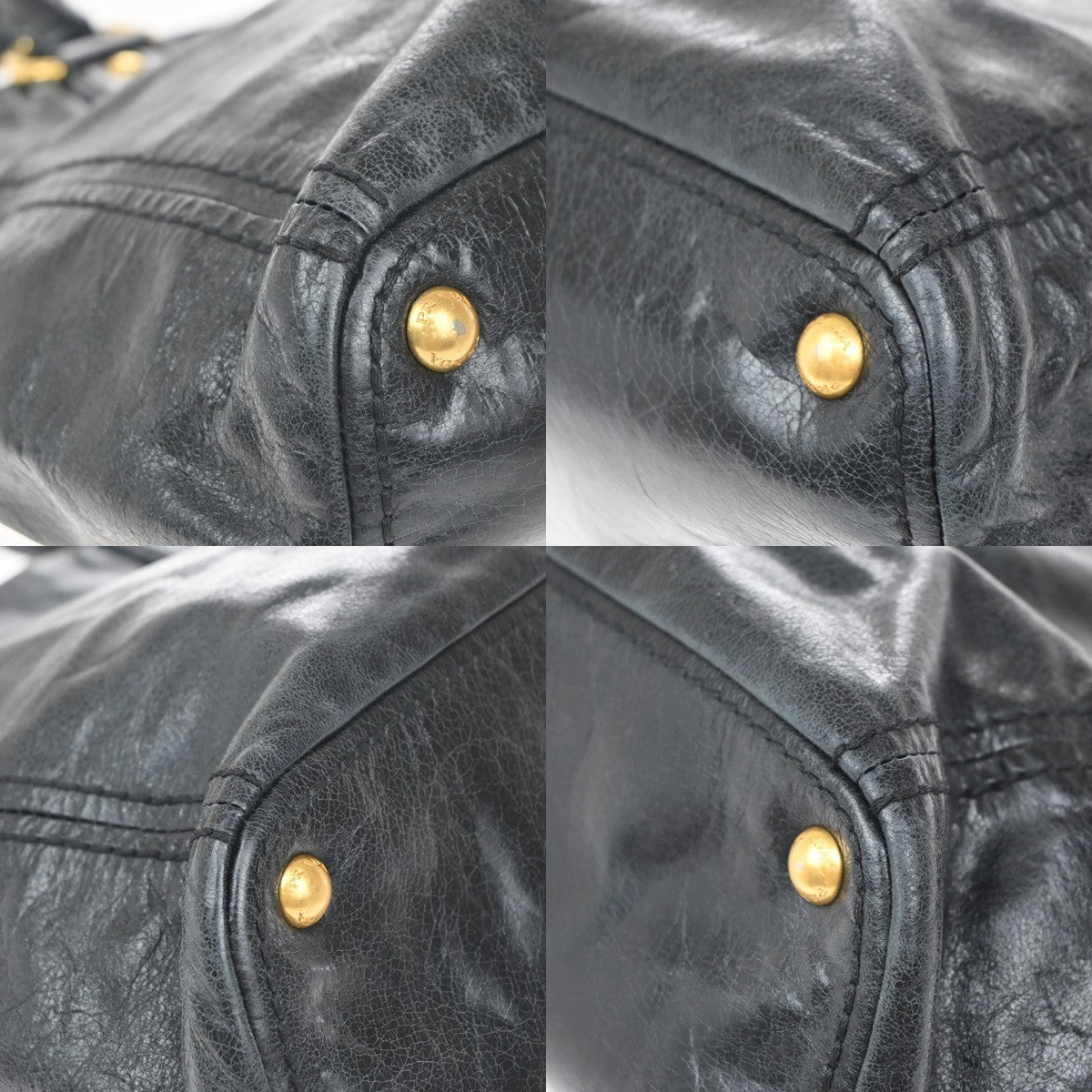 Prada Front Pocket Convertible Tote Leather, BLACK, LEATHER, Tote bag