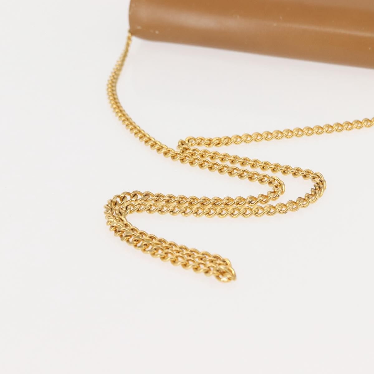 Christian Dior Vintage CD Chain Flap Shoulder Bag Leather, BEIGE, LEATHER, Shoulder bag