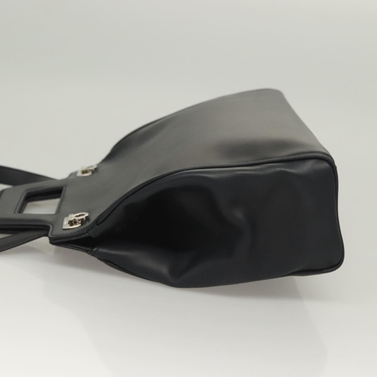 Salvatore Ferragamo Soft W Tote Leather, BLACK, LEATHER, Tote bag
