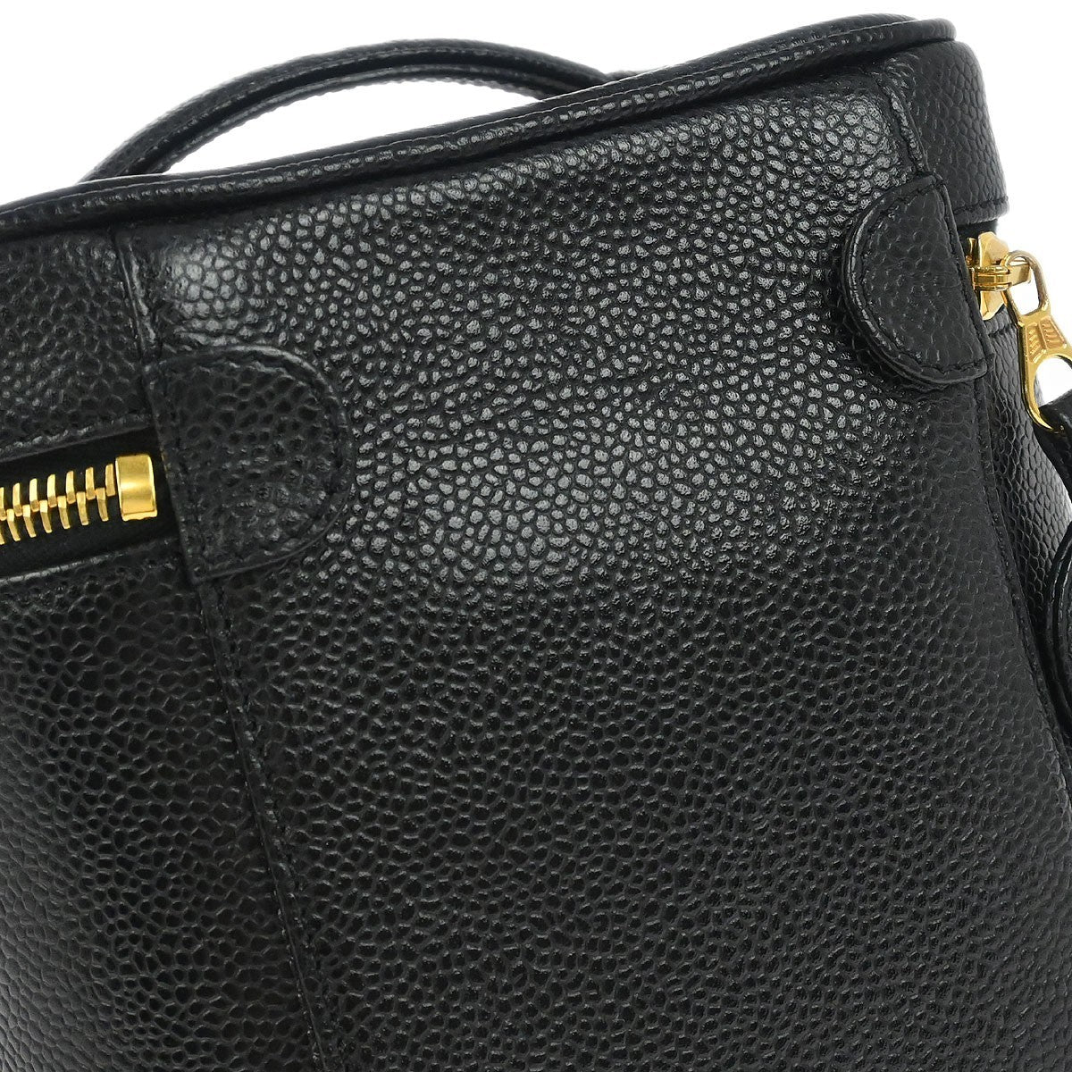Chanel Vintage Timeless Cosmetic Case Caviar, BLACK, LEATHER, Clutche & pouche