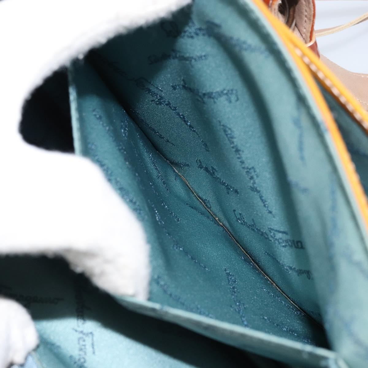 Salvatore Ferragamo Gancini handbag Patent leather, BROWN, PATENT_LEATHER, Handbag