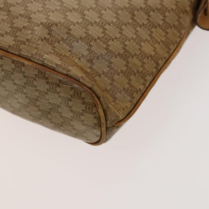 Celine Macadam Shoulder Bag Leather, BEIGE, CANVAS, Shoulder bag