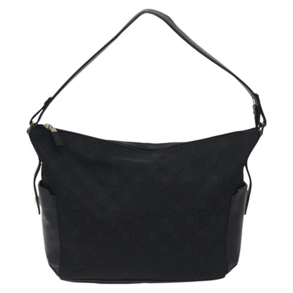 Salvatore Ferragamo Gancini Shoulder Bag Canvas, BLACK, CANVAS, Shoulder bag