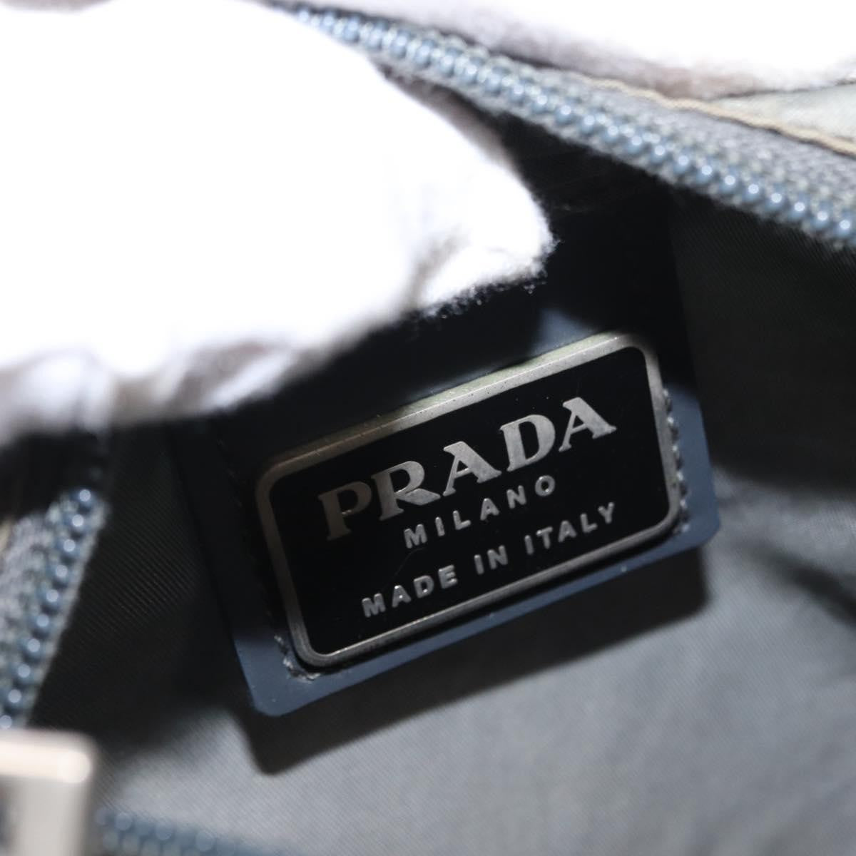 Prada Front Zip Convertible Flat Messenger Tessuto with Leather, GRAY, NYLON, Shoulder bag
