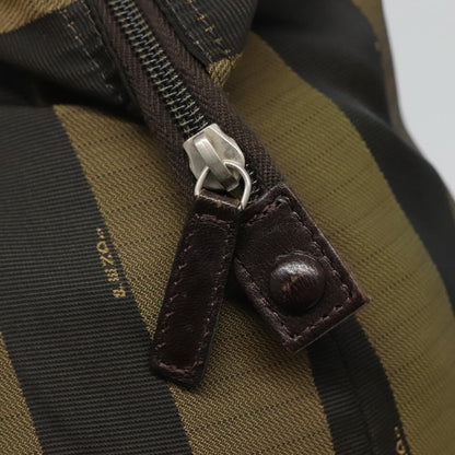 Fendi Vintage Logo Pequin Weekender Bag Canvas, BROWN, NYLON, Tote bag