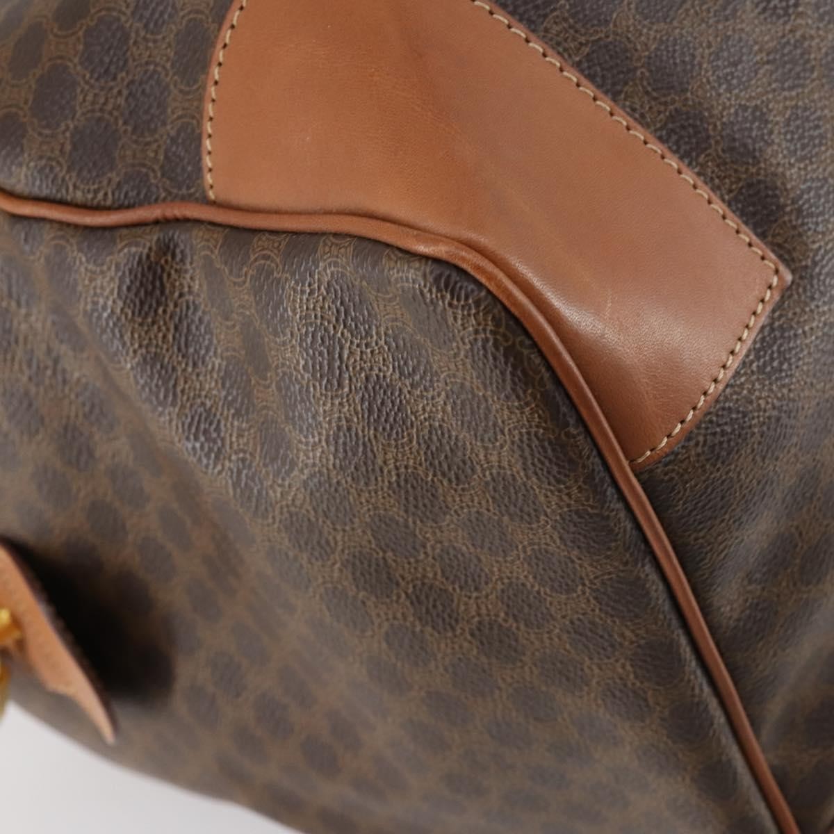 Celine Vintage Macadam Boston bag Canvas, BROWN, CANVAS, Travel bag