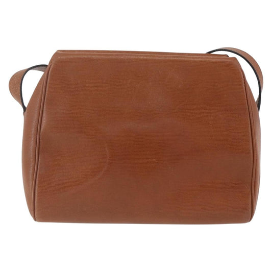 Celine Circle Logo Shoulder Bag Leather, BROWN, LEATHER, Shoulder bag