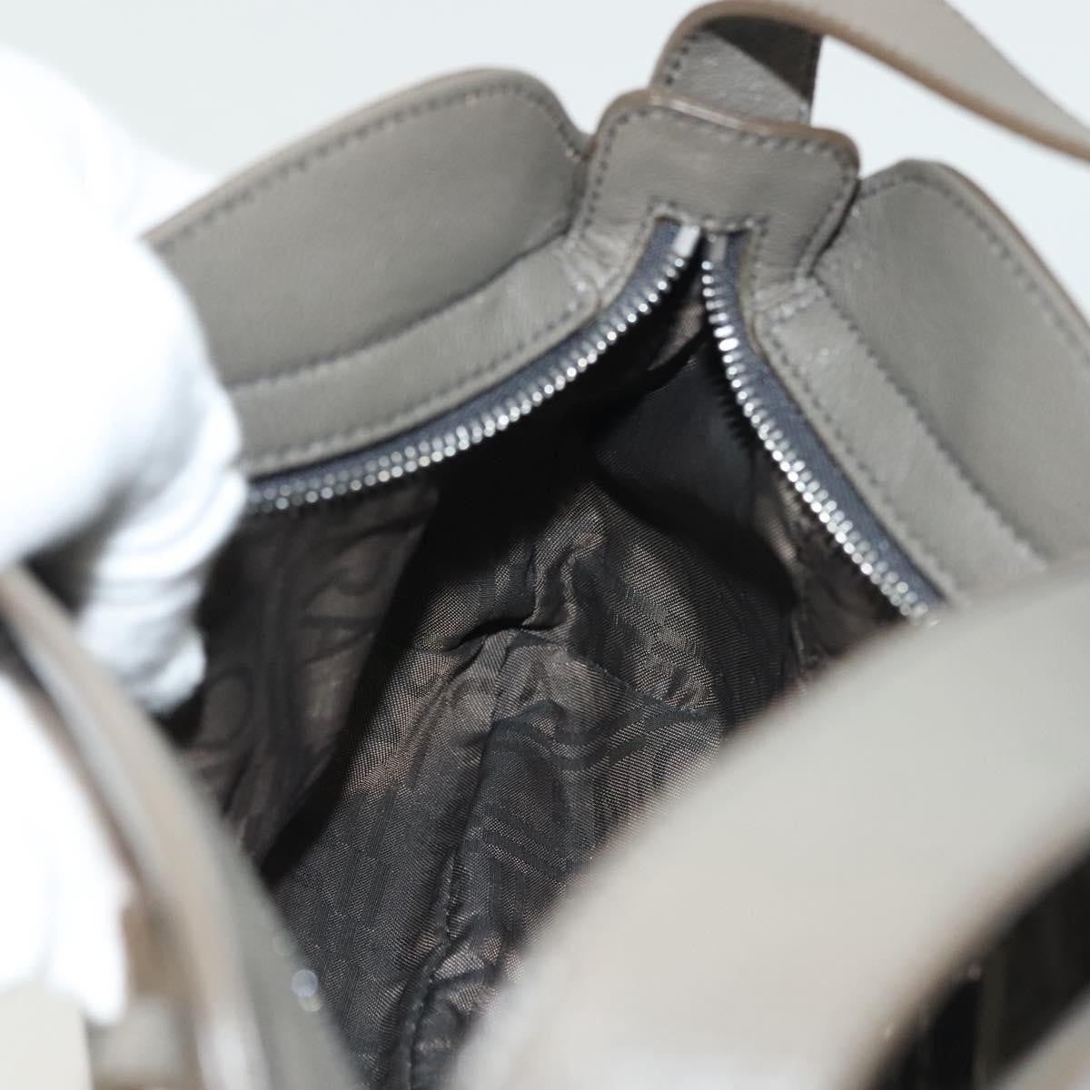 Salvatore Ferragamo Gancini Shoulder Bag Leather, GRAY, LEATHER, Shoulder bag