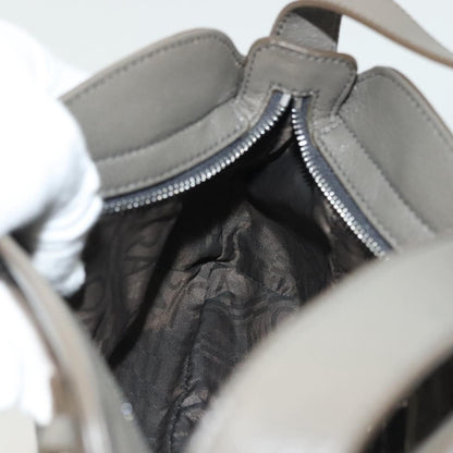 Salvatore Ferragamo Gancini Shoulder Bag Leather, GRAY, LEATHER, Shoulder bag