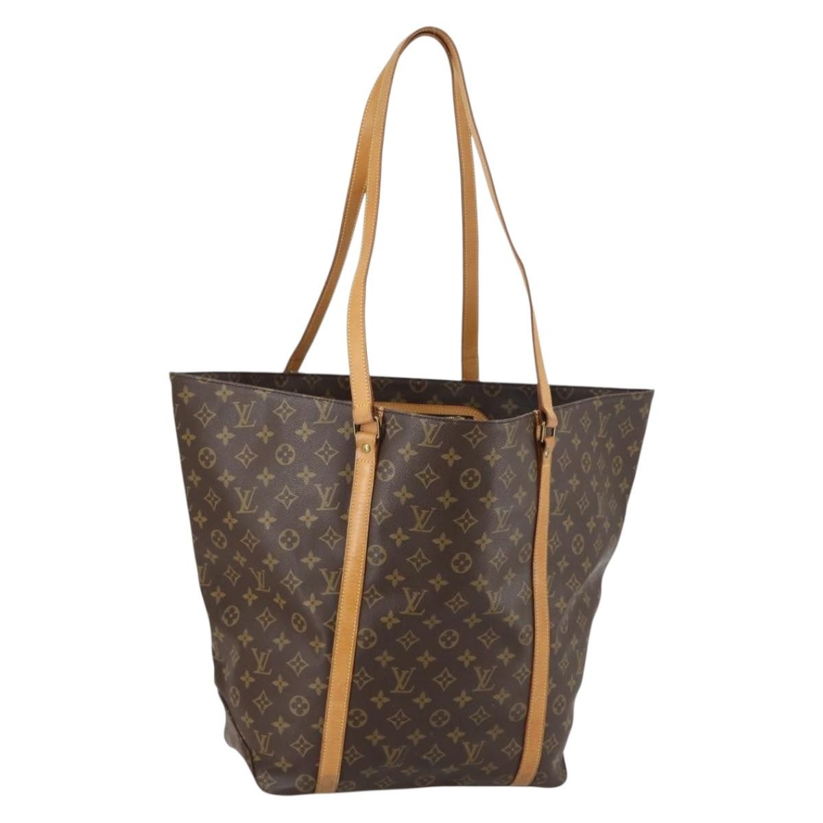 Louis Vuitton Shopping Sac Handbag Monogram Canvas, BROWN, CANVAS, Handbag