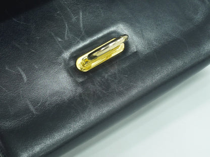 Salvatore Ferragamo Gancini Shoulder Bag Leather, NAVY, LEATHER, Shoulder bag