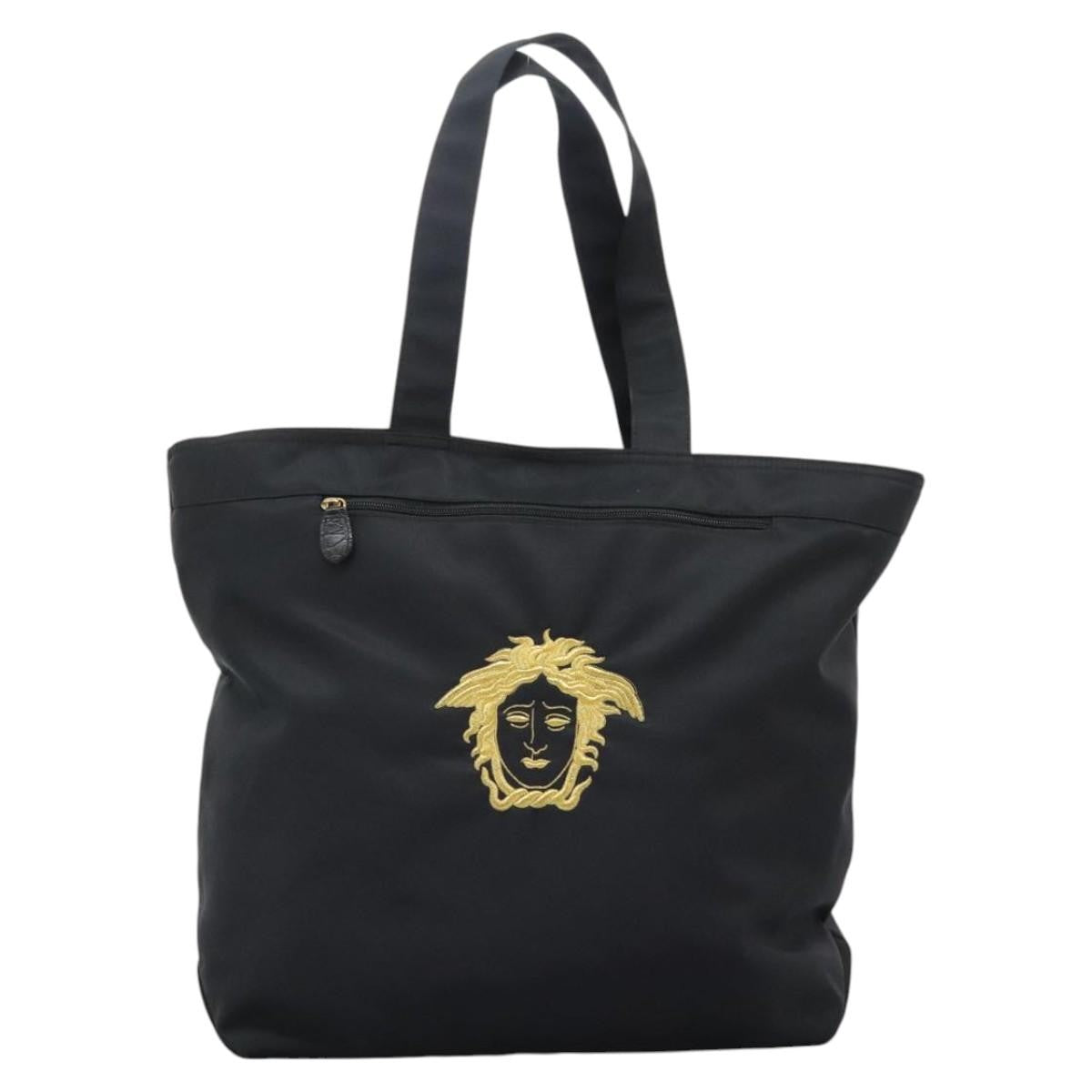 Versace Medusa Tote Nylon, BLACK, NYLON, Tote bag