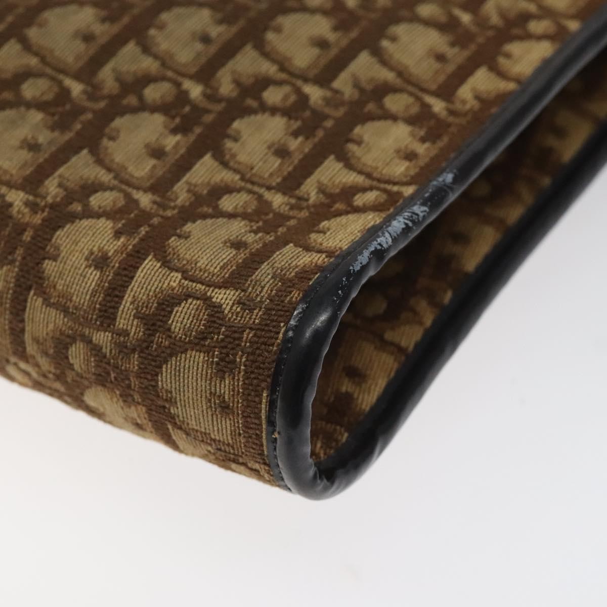 Christian Dior Vintage Trotter Flap Shoulder Bag Canvas, BROWN, CANVAS, Shoulder bag