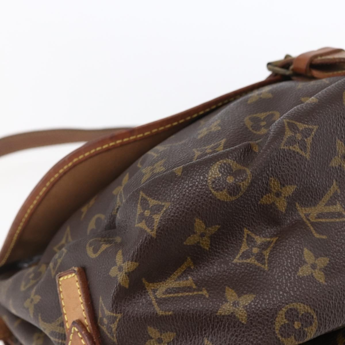 Louis Vuitton Saumur Handbag Monogram Canvas, BROWN, CANVAS, Shoulder bag