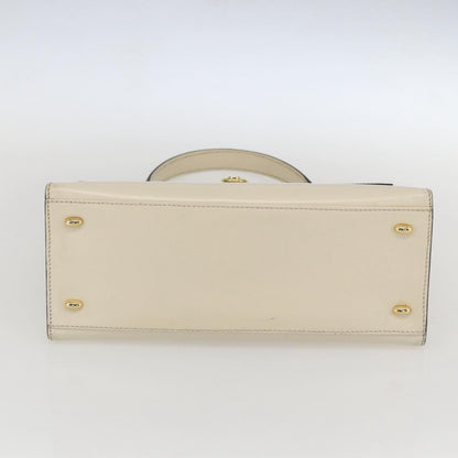 Celine Vintage Logo Top Handle Bag Leather, WHITE, LEATHER, Handbag