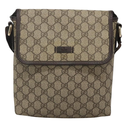 Gucci Flap Messenger GG Coated Canvas, BEIGE, CANVAS, Shoulder bag