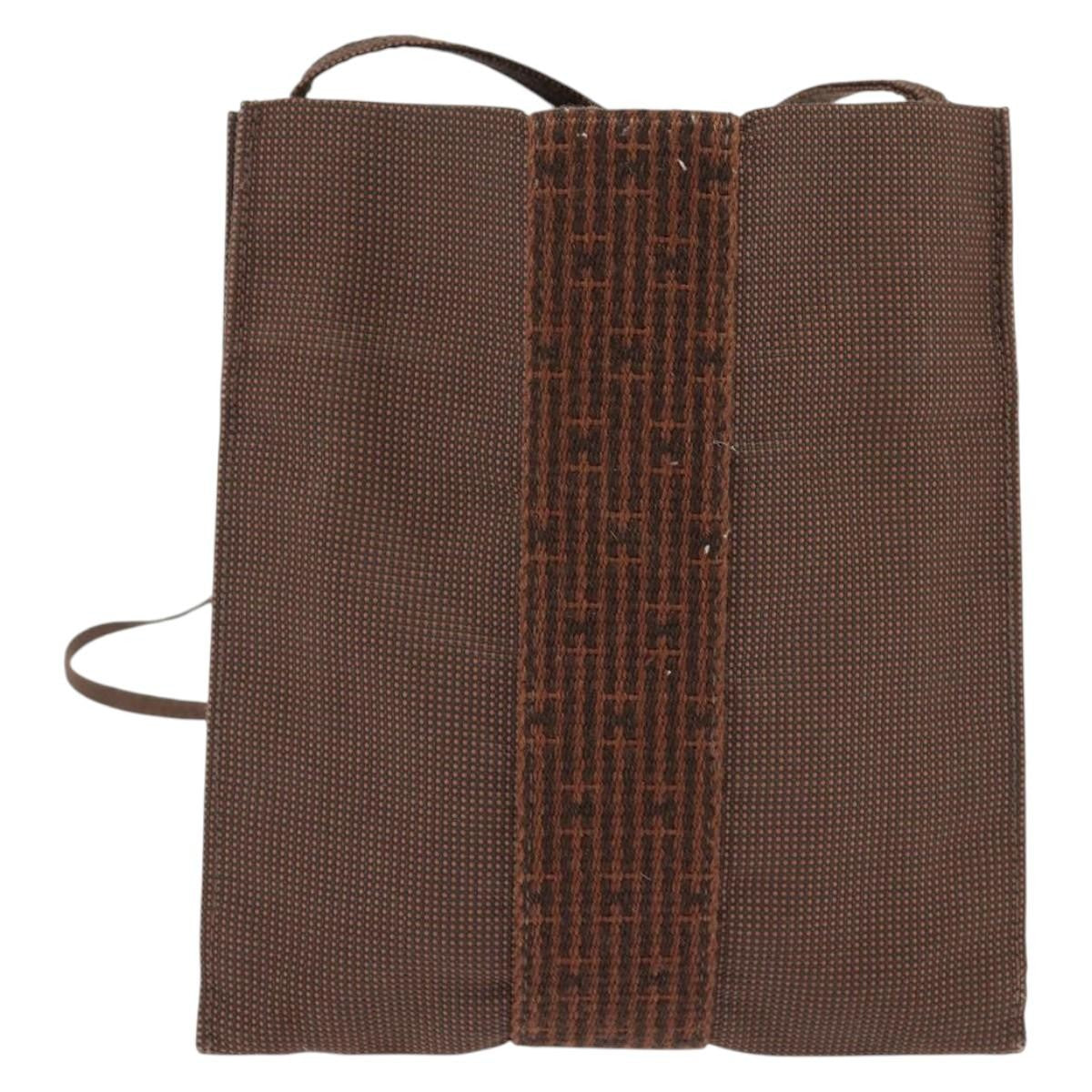 Hermes Herline Crossbody Canvas, BROWN, CANVAS, Clutche & pouche