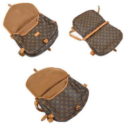 Louis Vuitton Saumur Handbag Monogram Canvas, BROWN, CANVAS, Shoulder bag