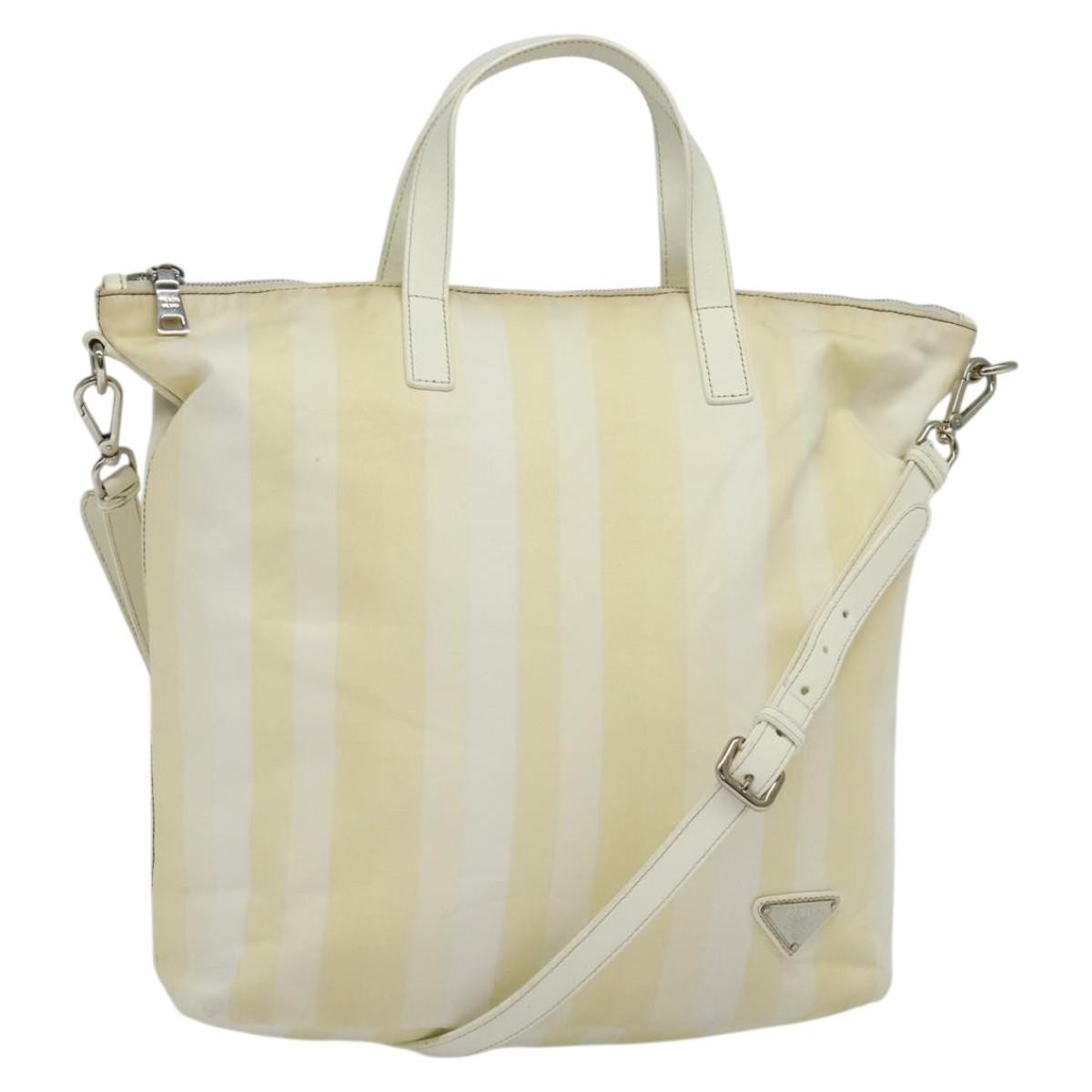 Prada Convertible Zip Tote (Outlet) Nylon, BEIGE, NYLON, Tote bag